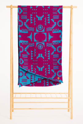 Écharpe, jacquard (56% laine mérinos, 27% coton peigné, 17% bourrette de soie) - EXPERIMENT no. 36 - size S