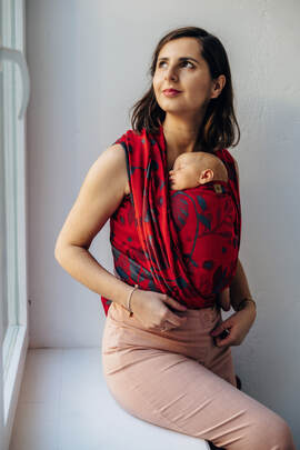 Baby Wrap, Jacquard Weave, (45% merino wool, 32% combed cotton, 23% mulberry silk) - EXPERIMENT no. 38 - size M