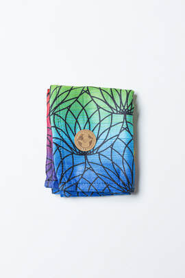 Muslin Square - RAINBOW LOTUS (grade B)