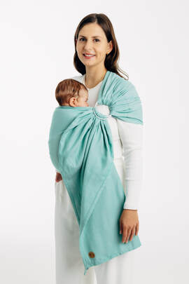Ring Sling, Broken twill Weave (100% cotton), with gathered shoulder - MATCHA - standard 1.8m