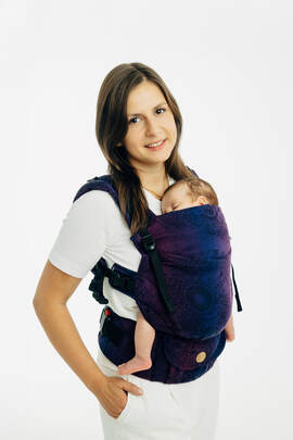 LennyUpGrade PRO Carrier, Standard Size, jacquard weave 100% cotton - WILD WINE - BOUQUET