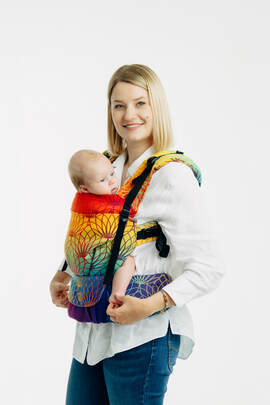LennyUpGrade PRO Carrier, Standard Size, jacquard weave 100% cotton - RAINBOW LOTUS 