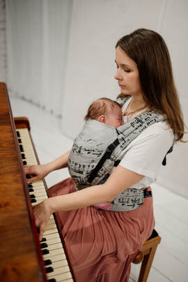 LennyLight Carrier, Standard Size, jacquard weave 100% cotton - MELODY - POLONAISE
