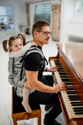 Nosidełko LennyPreschool  z tkaniny żakardowej 100% bawełna, rozmiar preschool - MELODY - POLONAISE
