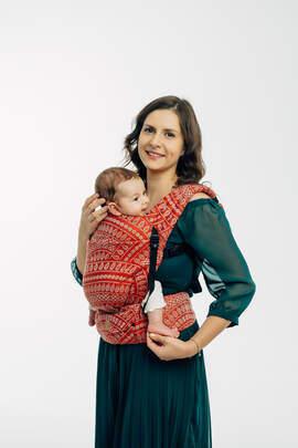 LennyLight Carrier, Standard Size, jacquard weave 100% cotton - PEACOCK'S TAIL - HOLIDAY