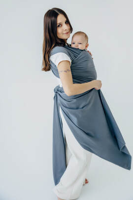 Stretchy/Elastic Baby Sling - Anthracite - standard size 5.0 m (grade B)