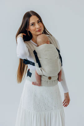 Mochila LennyLight, talla estándar, sarga cruzada (50% algodón, 25% cáñamo, 25% lyocell) - conversión de fular - AIRY 