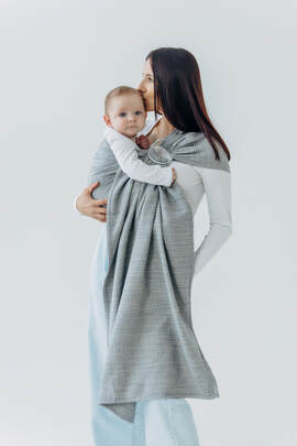 Ring Sling, Jacquard Weave (54% silk, 46% cotton), with gathered shoulder - LITTLE LOVE - MUNA - standard 1.8m