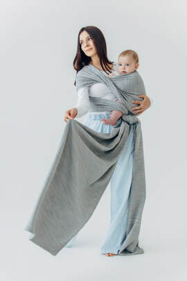 Baby Wrap, Jacquard Weave (54% silk, 46% cotton) - LITTLE LOVE - MUNA - size XS