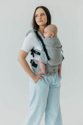 LennyUpGrade PRO Carrier, Standard Size, jacquard weave (54% silk, 46% cotton) - LITTLE LOVE - MUNA