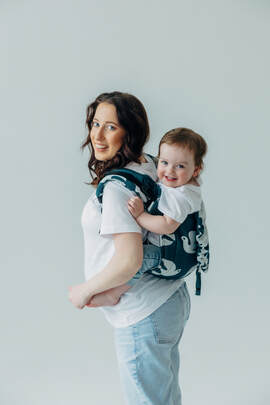 Lenny Buckle Onbuhimo PRO baby carrier, standard size, jacquard weave (100% bamboo viscose) - BIRDY - SKYWARD