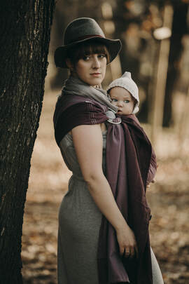 Ring Sling, Broken twill Weave (100% cotton), with gathered shoulder - SUPERNOVA - FORTE - standard 1.8m
