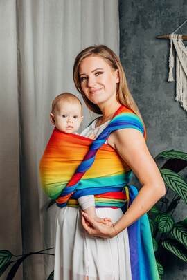 Tragetuch, Jacquardwebung (100% Baumwolle) - RAINBOW BABY - Größe XS