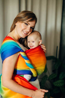 Baby Wrap, Jacquard Weave (100% cotton) - RAINBOW BABY - size XL