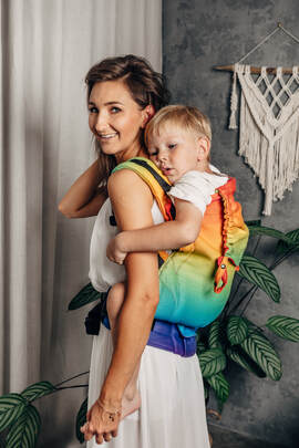 LennyPreschool Carrier, Preschool Size, jacquard weave 100% cotton - RAINBOW BABY