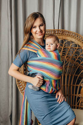 LennyHybrid Half Buckle Carrier, Standard Size, broken - twill weave 100% cotton - LUNA