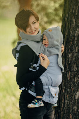 Col roulé pour enfant et maman (polaire) - Gris