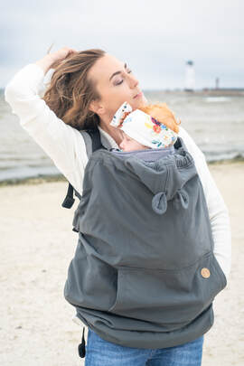Housse pour porte-bébé/écharpe - Softshell - Gris