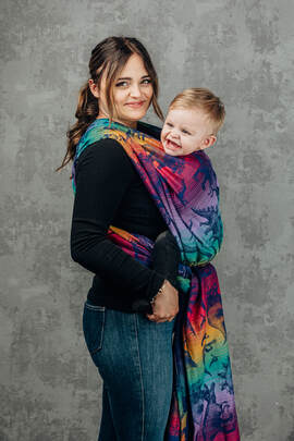 Baby Wrap, Jacquard Weave (100% cotton) - JURASSIC - NEW ERA - size XL