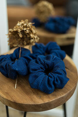 Scrunchie - set of 3 - COBALT