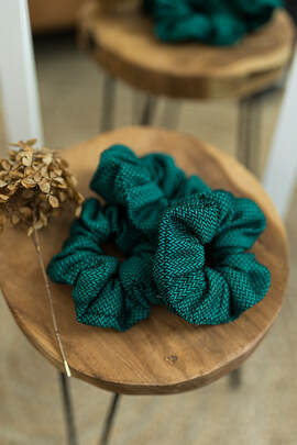 Scrunchie - set of 3 - EMERALD