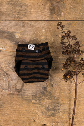 Wollüberhose - Brown & Black Stripes - NB
