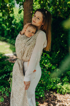 Baby Wrap, Jacquard Weave (50% cotton, 50% bamboo viscose) - INFINITY - GOLDEN HOUR - size XL