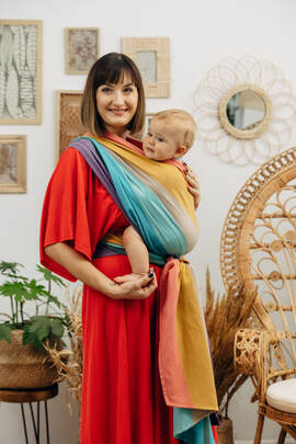 Baby Sling, Broken Twill Weave, (100% cotton) - PASTELS - size XS