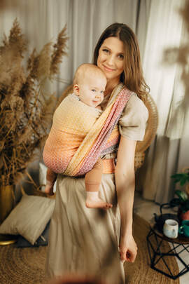 Baby Wrap, Jacquard Weave (100% cotton) - LITTLE LOVE - MADISON - size XS