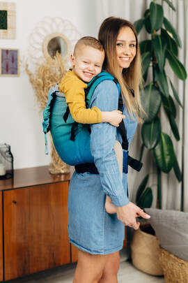 LennyPreschool Carrier, Preschool Size, broken - twill weave 100% cotton - AIRGLOW