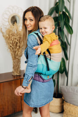 LennyPreschool Carrier, Preschool Size, broken - twill weave 100% cotton - PASTELS 
