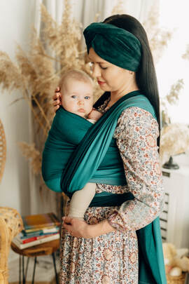 Baby Wrap, Herringbone Weave (100% cotton) - LITTLE HERRINGBONE SALSA - size S