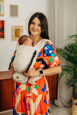 LennyLight Carrier, Standard Size, broken-twill weave (55% cotton, 45% linen) - MARZIPAN