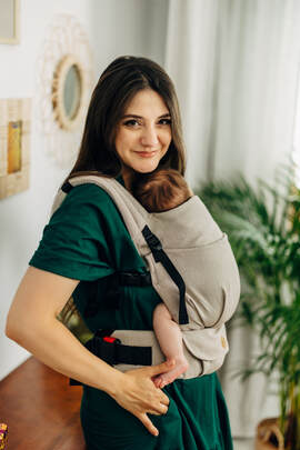 Marsupio LennyLight, misura Standard, tessitura broken-twill 100% cotone - PEANUT BUTTER