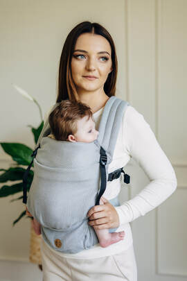 Meine erste Tragehilfe - LennyLight, Größe Standard, Fischgrätmuster, 100% Baumwolle - LITTLE HERRINGBONE GRAU