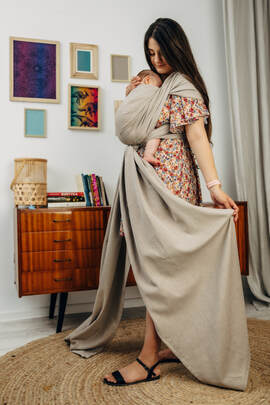 Baby Sling, Broken Twill Weave, (100% cotton) - PEANUT BUTTER - size XS
