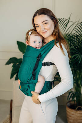 My First Baby Carrier - LennyLight, Standard Size, herringbone weave 100% cotton - EMERALD (grade B)