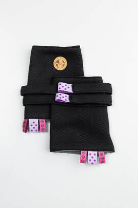 Ensemble protège bretelles et sangles pour capuche (60% coton, 40% polyester)  - LITTLE HERRINGBONE EBONY BLACK 