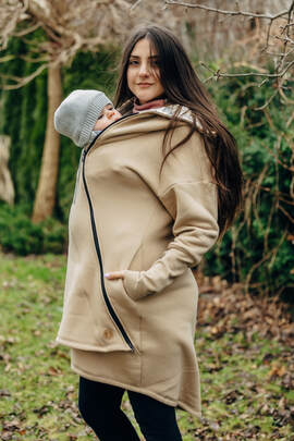 Sweat à capuche asymétrique - Beige avec Jurassic - Ice Desert - taille XXS