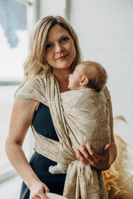 Baby Wrap, Jacquard Weave (100% cotton) - RAPUNZEL - AURATUM - size XS
