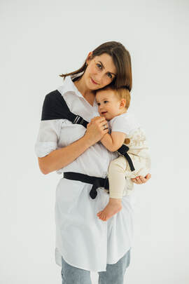 LennyHip Carrier (1/2 of LennyTwin Carrier), Standard Size, jacquard weave 100% cotton - JURASSIC - ICE DESERT