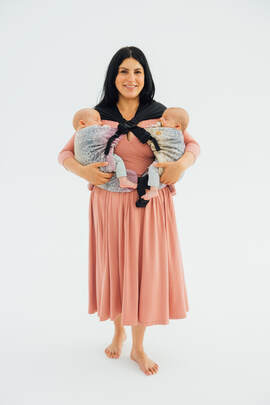 LennyTwin Carrier, Standard Size, jacquard weave 100% cotton - WILD WINE - VINEYARD